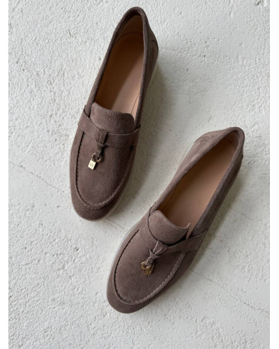 Женские замшевые лоферы Your Step в цвете капучино Арт. 156-6